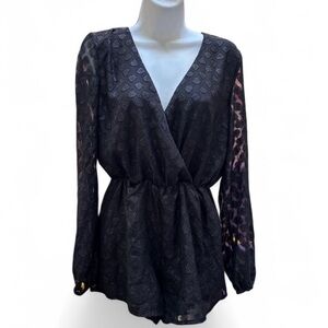 Black Sheer Romper, Goth Romper, Grunge Romper, Sheer Romper, Goth Glam Romper